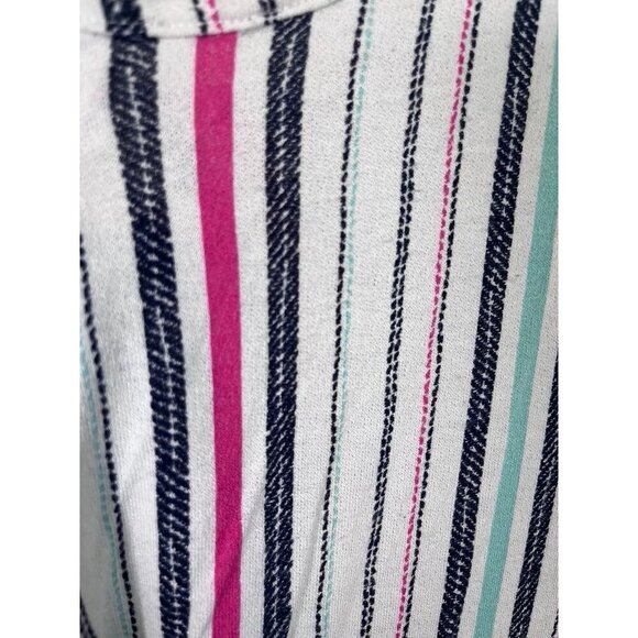 Lane Bryant Top Women 26 White Striped Tank Summer Rainbow Beach Swim Retro 80s - Picture 4 of 12